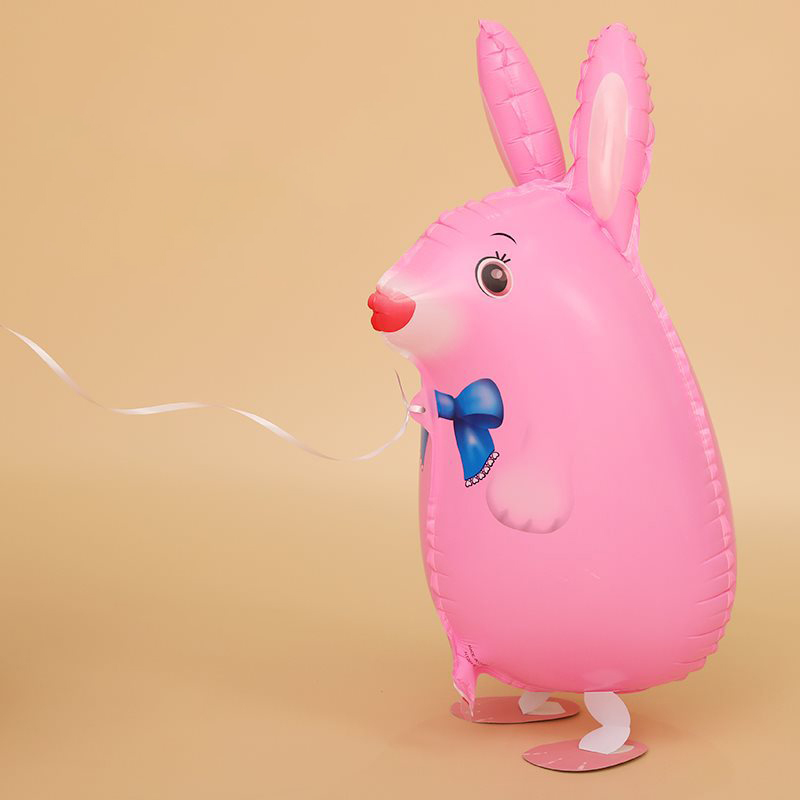 Шар 3D (24''/61 см) Ходячая Фигура, Заяц, Розовый, 1 шт.