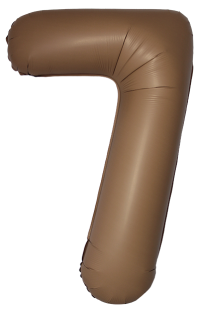 Шар (40''/102 см) Цифра, 7 Slim, Шоколад, Матовый, 1 шт.