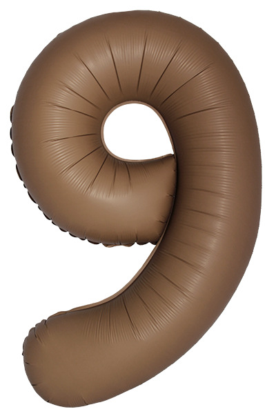 Шар (40''/102 см) Цифра, 9 Slim, Шоколад, Матовый, 1 шт.