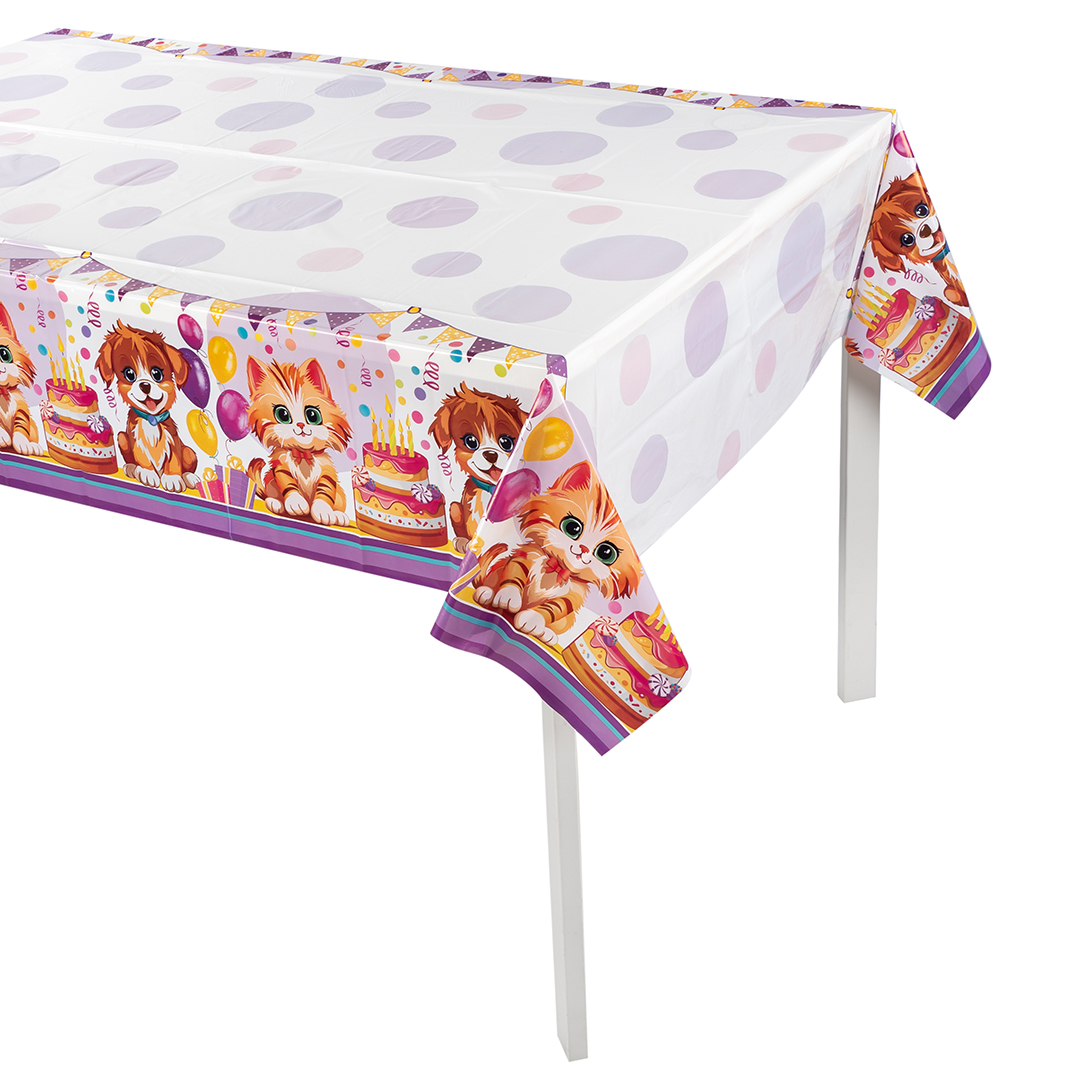 Скатерть одноразовая, Пушистики, 120*180 см, 1 шт.