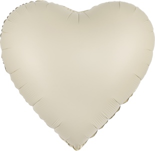 Шар (30''/76 см) Сердце, Белый, Сатин, 1 шт. в уп.