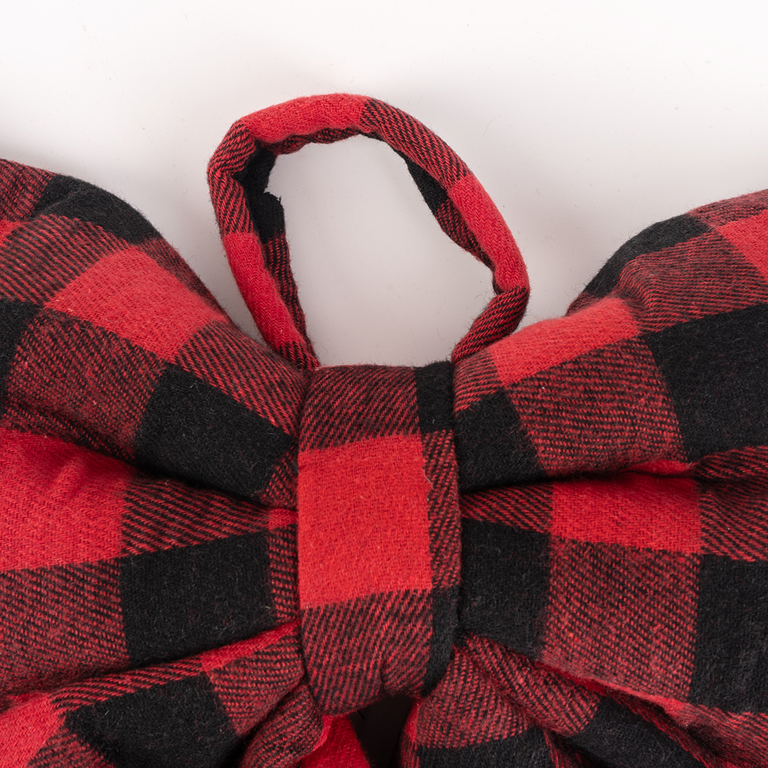 Декоративный бант Праздничные клетки, Красный, 30*36 см, 1 шт. в упак. 