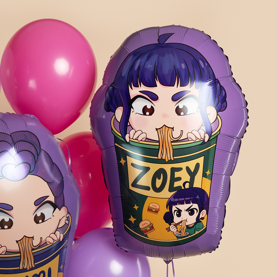 Шар (33''/84 см) Фигура, Девочки Аниме, Дизайн №3, 1 шт.