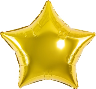 Шар (24''/61 см) Звезда, Золото, Металлик, 1 шт.