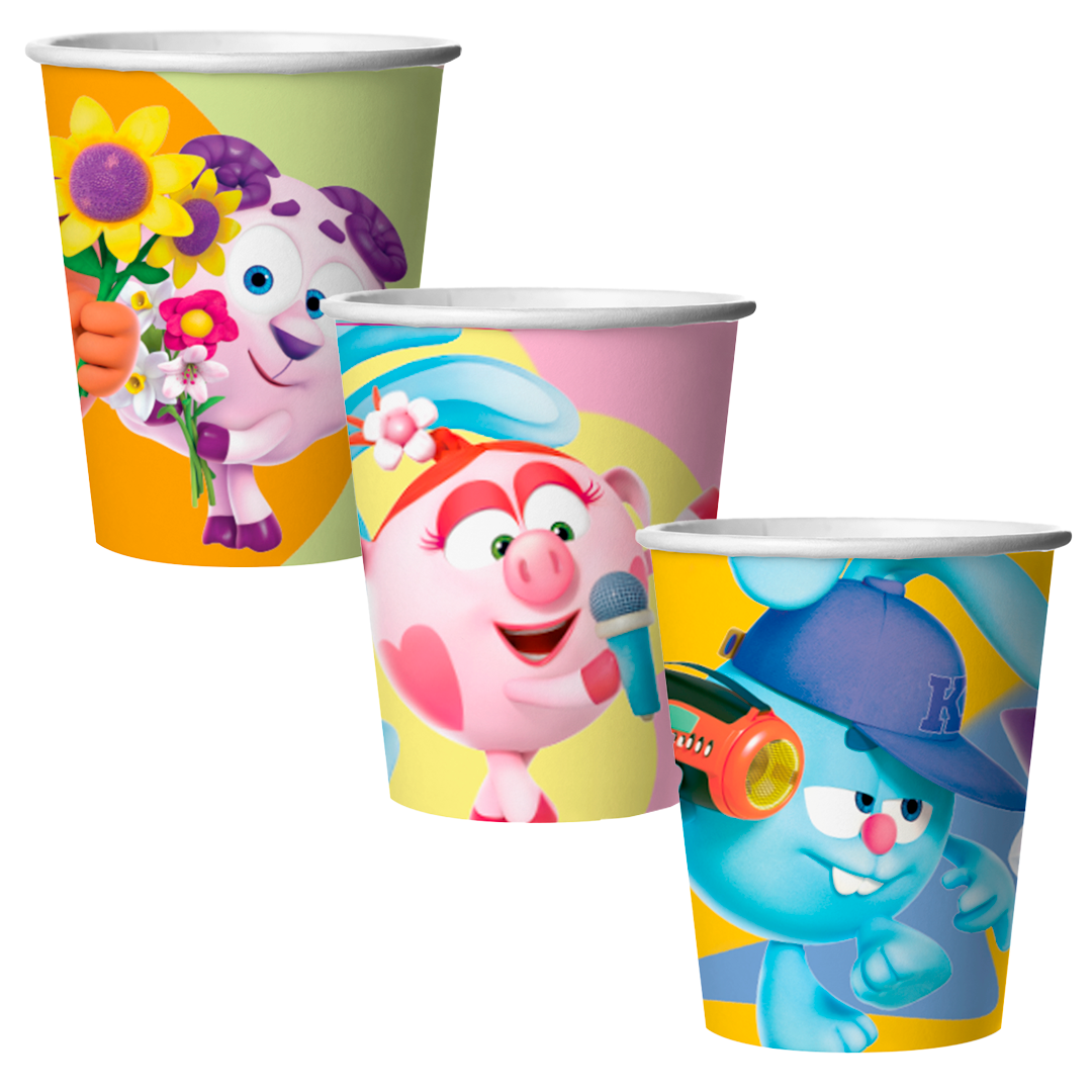 Стаканы (250 мл) Смешарики, Ассорти, 6 шт.