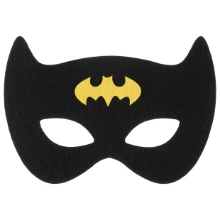 Маска карнавальная, из фетра, Летучая мышь, Черный, 17*12 см, 1 шт. 