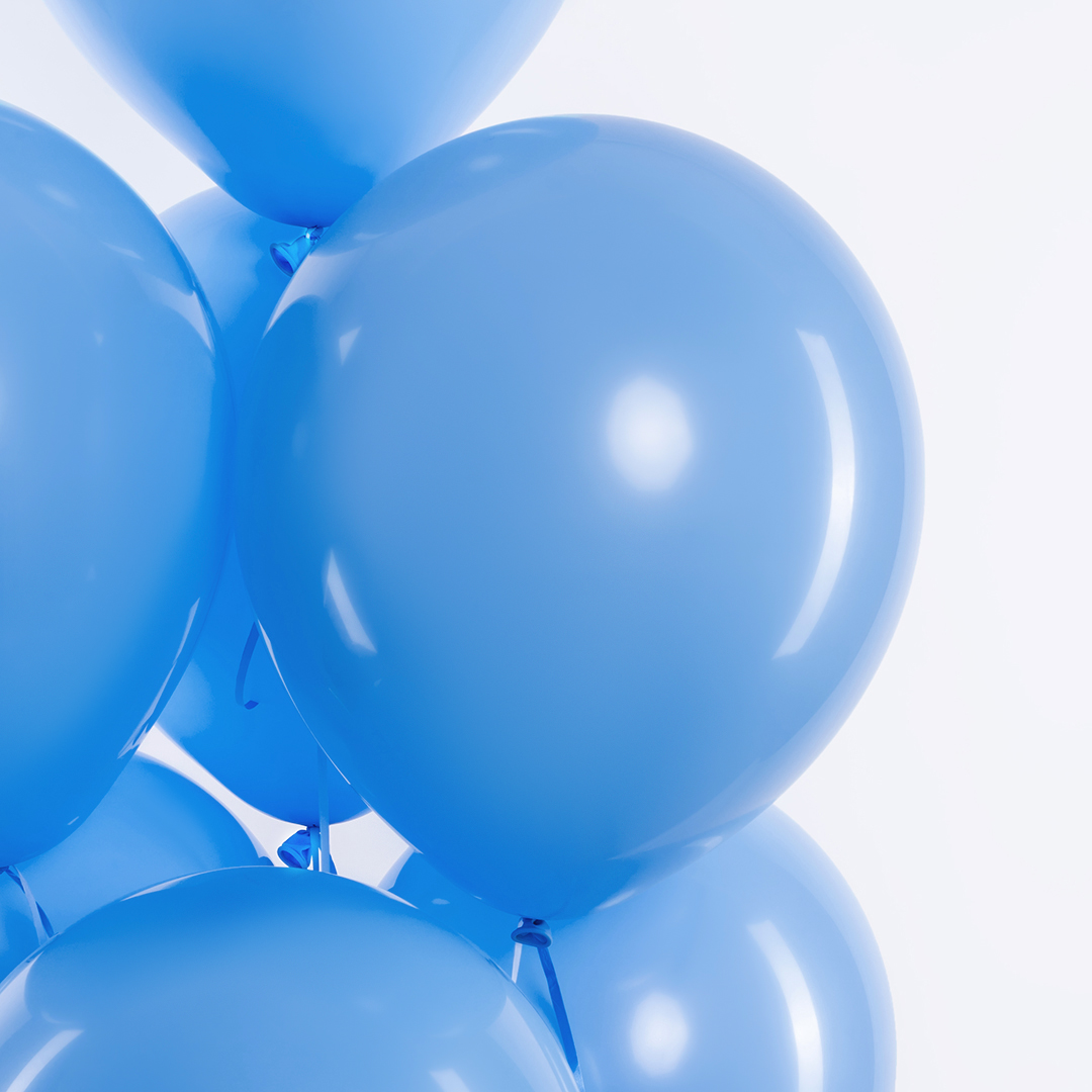 Шар (12''/30 см), Голубой, пастель, 100 шт.