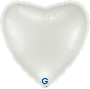 Шар (22''/56 см) Сердце, Белый, 1 шт. в уп.