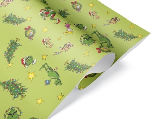 Упаковочная бумага 80гр (0,7*1 м) Новогодняя сказка, Зеленый, 1 шт.