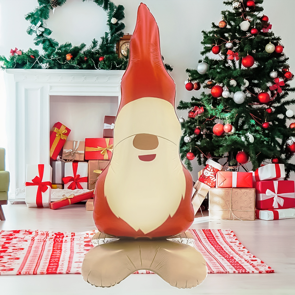 Шар 3D (57''/145 см) Фигура на подставке, Гном в колпачке, 1 шт. в уп.