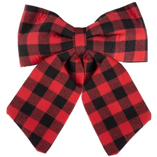 Декоративный бант Праздничные клетки, Красный, 30*36 см, 1 шт. в упак. 