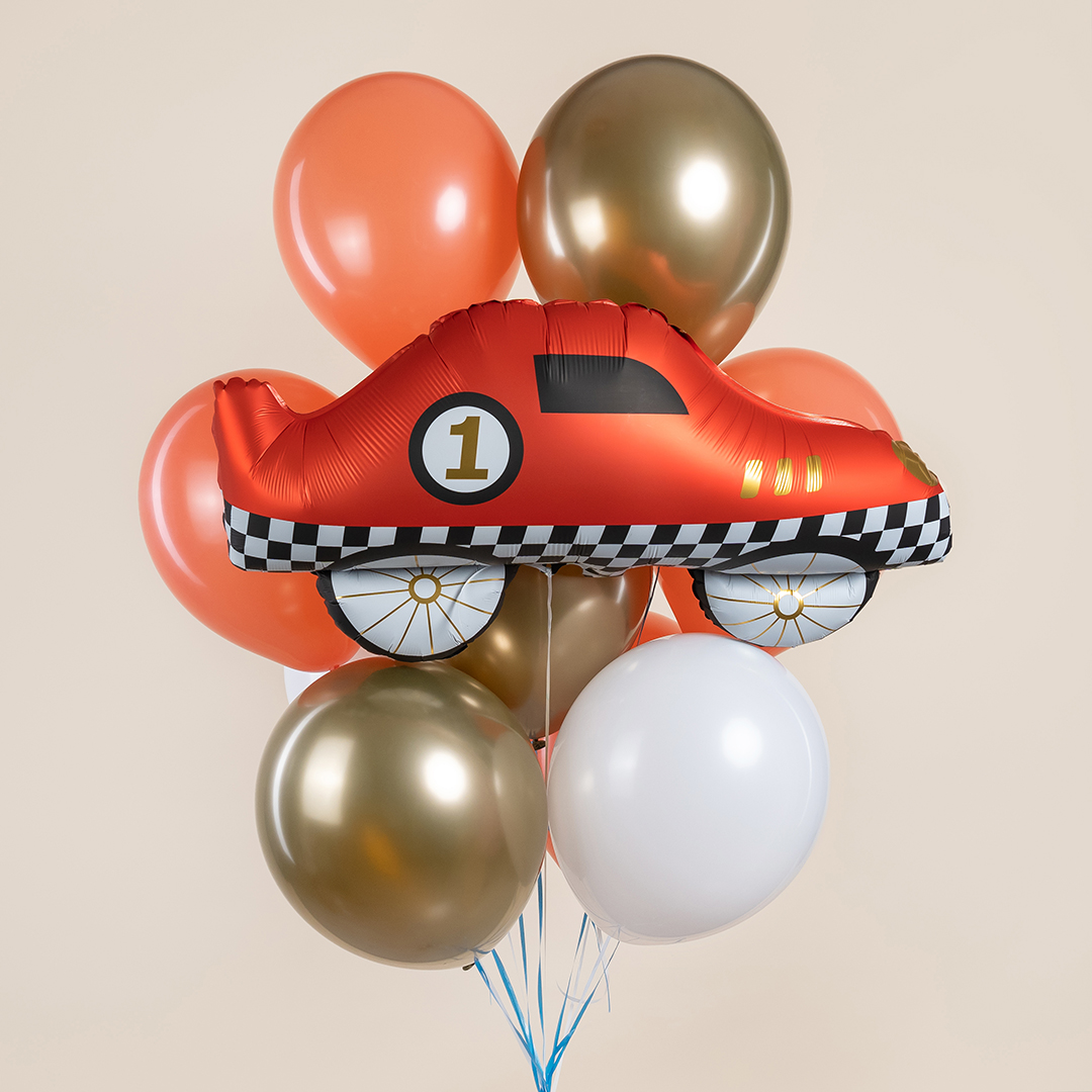 Шар (30''/76 см) Фигура, Гоночная машинка, Красный, 1 шт.