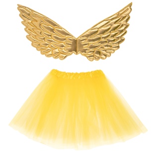 Набор (крылья и юбочка), Единорог, Желтый/Золото, 1 шт. 