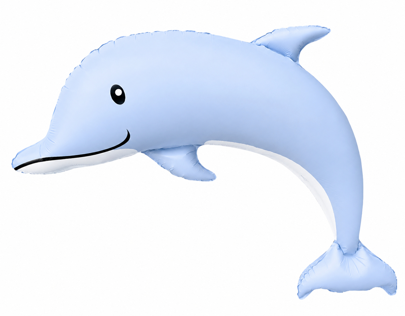 Шар (46''/117 см) Фигура, Дельфин, Голубой, Сатин, 1 шт. в уп.