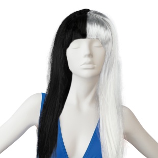 Парик карнавальный, 180 гр, Классик Круэлла, Черный/Белый, 1 шт. в упак. 