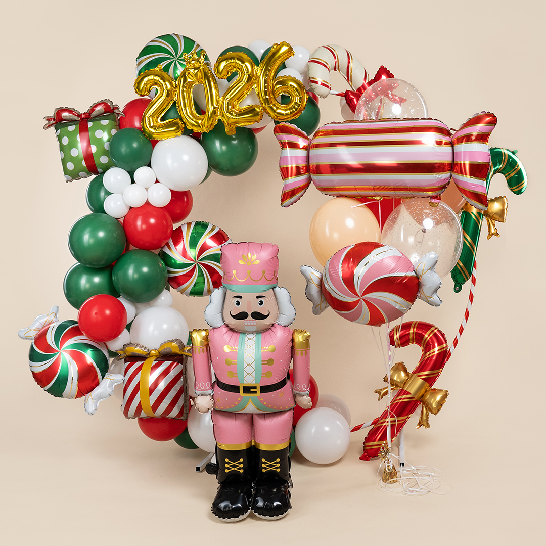 Шар (41''/104 см) Фигура, Конфета Полоски, Розовый/Красный, 1 шт. в уп.