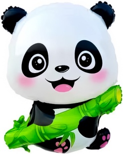 Шар (30''/76 см) Фигура, Панда с веточкой бамбука, 1 шт.