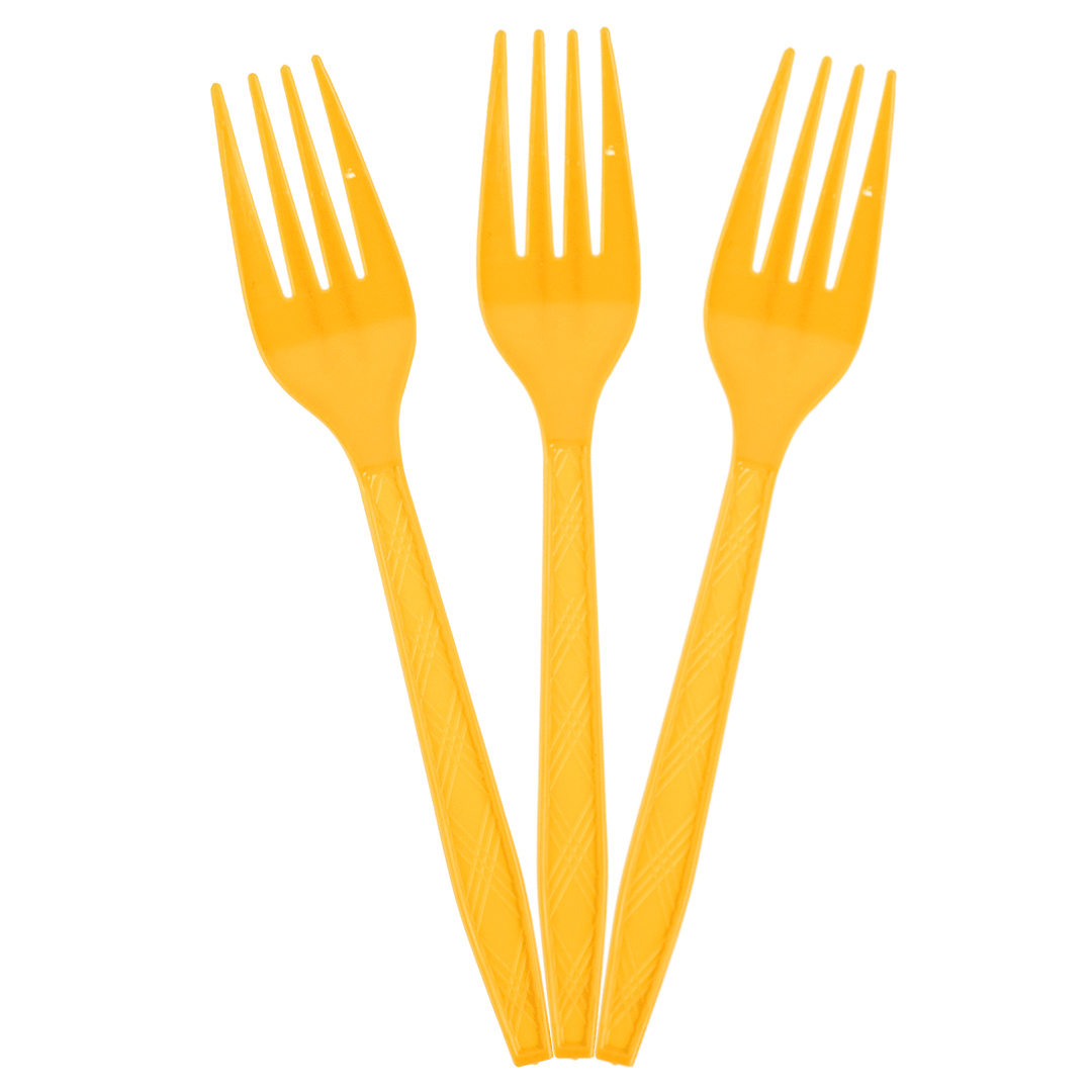 Вилки, Желтый, 15 см, 10 шт. в упак. 