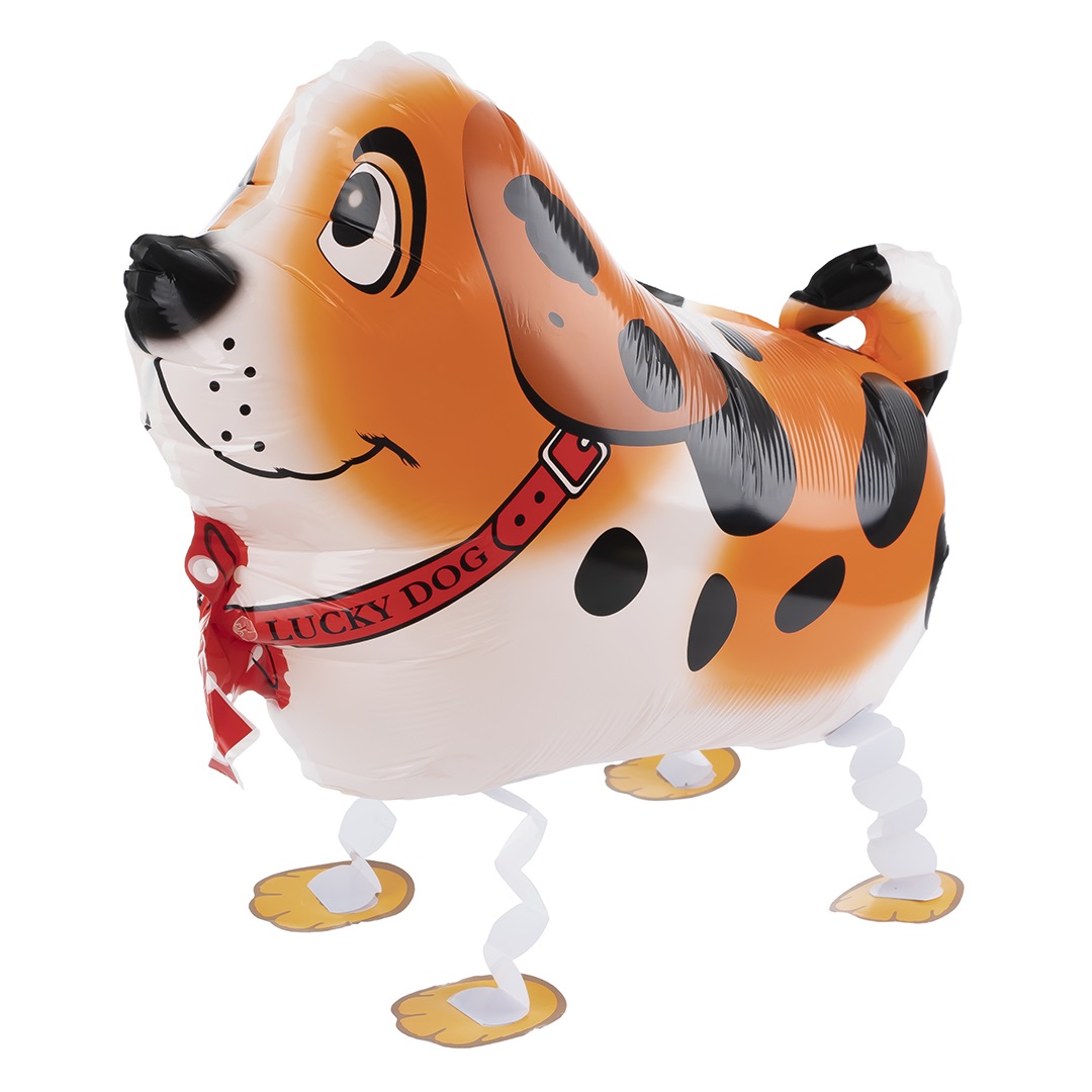 Шар 3D (24''/61 см) Ходячая Фигура, Собака Далматинец, Оранжевый, 1 шт. в уп.