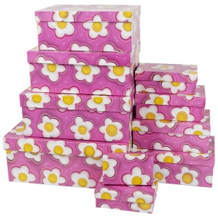 Набор коробок Ромашки, 33*20*13 см, 10 шт. в упак. 