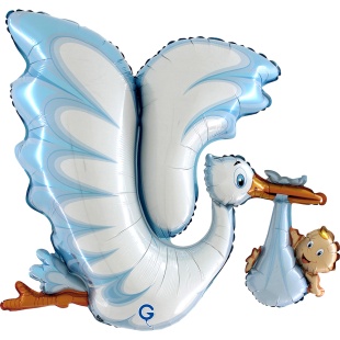 Шар (45''/114 см) Фигура, Аист принес мальчика, 1 шт. в уп.