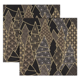 Сервировочные салфетки, Золотые Ели, Черный, 33*33 см, 20 шт.