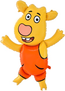 Шар (51''/130 см) Фигура, Оранжевая корова, Боря, 1 шт. в уп.