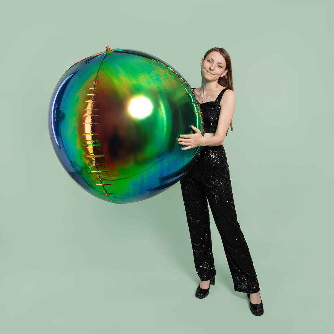 Шар 3D (60''/152 см) Сфера, Фантом, Хамелеон, 1 шт. в уп.