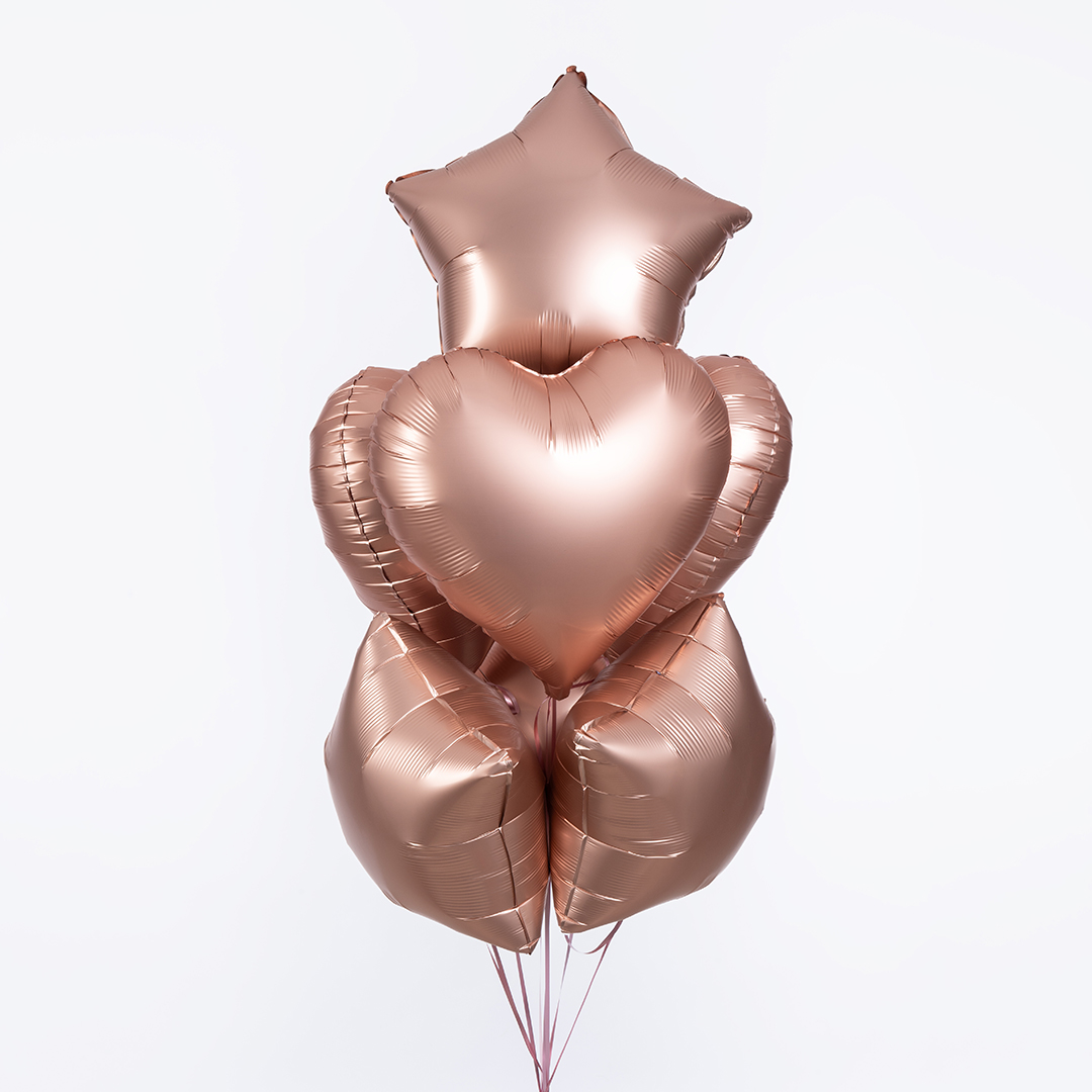 Шар (18''/46 см) Сердце, Розовое Золото, Сатин, 1 шт.