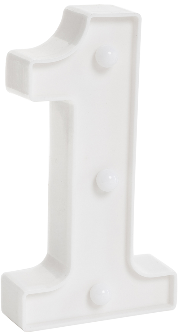 Световая фигура Цифра, 1, 16 см. Белый, 1 шт.