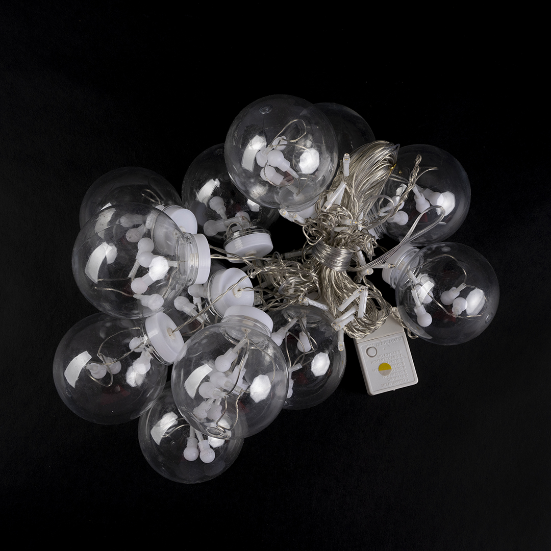 Светодиодная гирлянда Лампочки, 108 LED, 12 фигур, 8 режимов, IP 14, 1*3,5 м. Теплый белый, 1 шт.