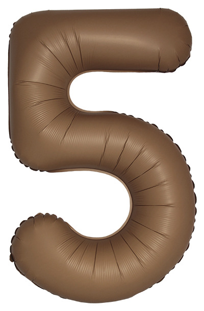 Шар (40''/102 см) Цифра, 5 Slim, Шоколад, Матовый, 1 шт.