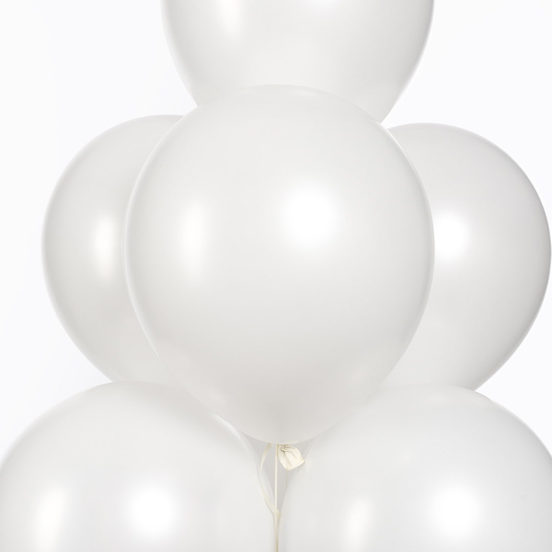Шар (12''/30 см), Белый, лайт, пастель, 100 шт.