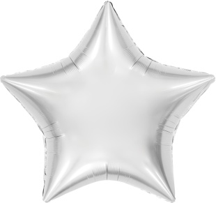 Шар (36''/91 см) Звезда, Белый блеск, 1 шт. в уп.