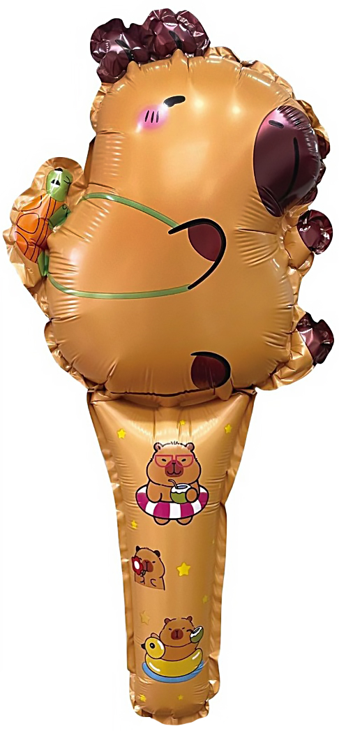 Шар ручной, с клапаном (20''/51 см) Фигура, Капибара с черепашкой, 1 шт.