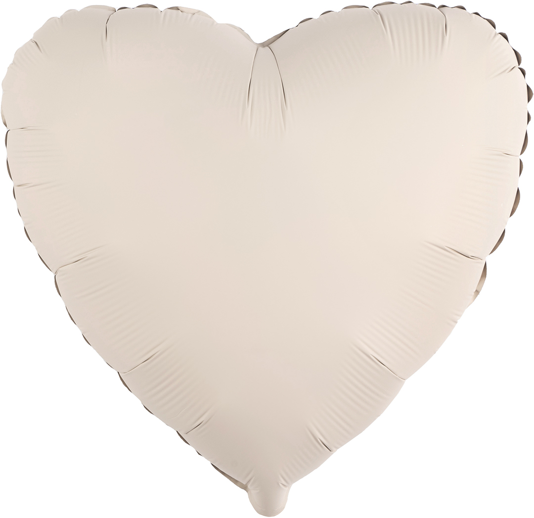 Шар (18''/46 см) Сердце, Кремовый Латте, Матовый, 1 шт.