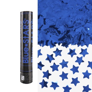 Пневмохлопушка (12/30 см), Звезды фольга, Синий, Металлик, 1 шт.