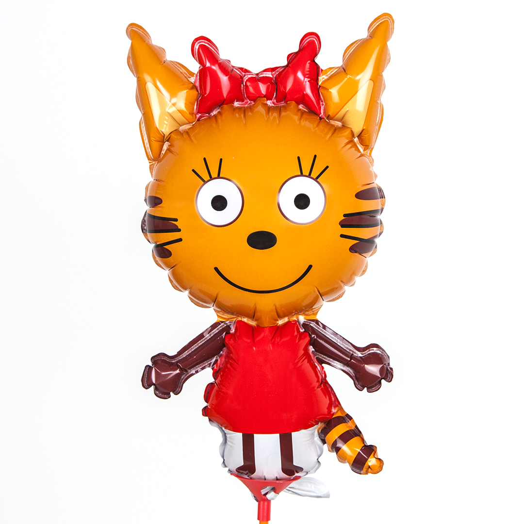 Шар с клапаном (12''/30 см) Мини-фигура, Три Кота, Карамелька, 5 шт. в уп.