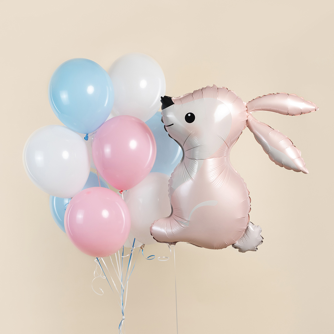 Шар (31''/79 см) Фигура, Лесной Заяц, Розовый, 1 шт. в уп.