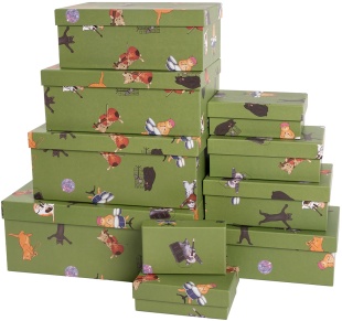 Набор коробок Музыкальные котики, 33*20*13 см, 10 шт. в упак. 