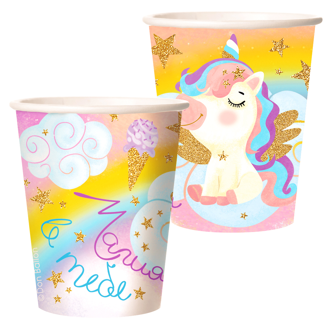 Стаканы (250 мл) Нежный единорог, Градиент, 6 шт.