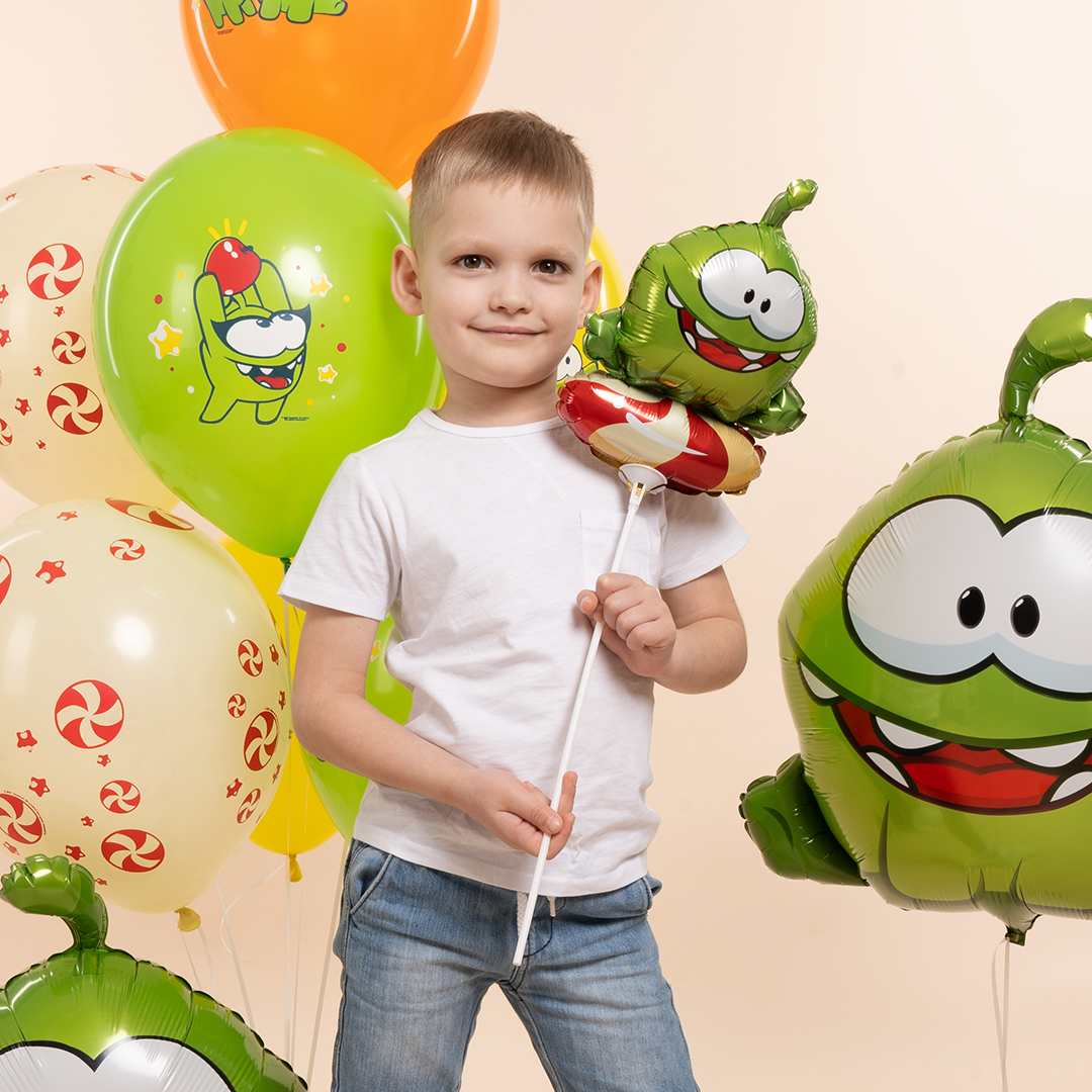 Шар с клапаном (17''/43 см) Мини-фигура, Ам Ням, 5 шт. в уп.