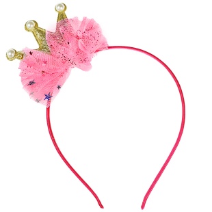 Ободок, Нежная Корона, Розовый/Золото, с блестками, 1 шт. 