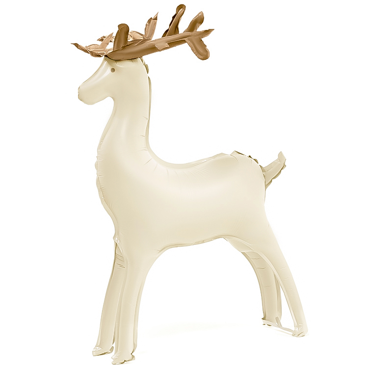 Шар 3D (49''/124 см) Фигура, Олень, Бежевый, Сатин, 1 шт. в уп.