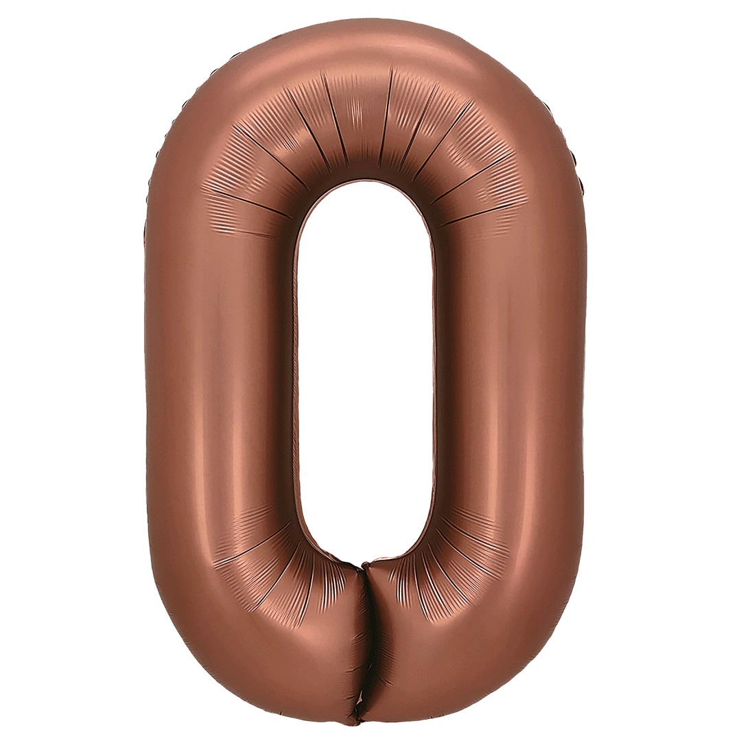 Шар (32''/81 см) Цифра, 0, Шоколадный, 1 шт. в уп.