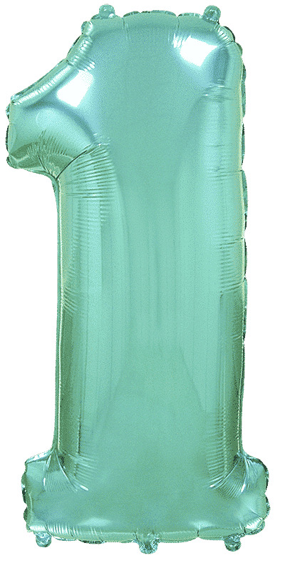 Шар (40''/102 см) Цифра, 1, Тиффани, 1 шт. в уп.