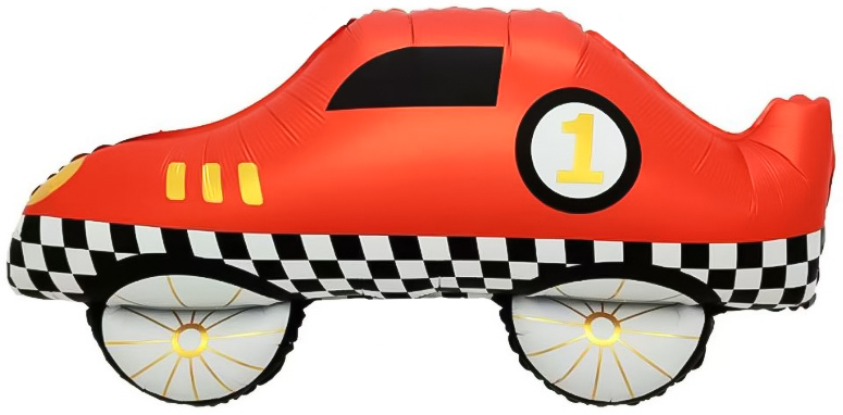 Шар (30''/76 см) Фигура, Гоночная машинка, Красный, 1 шт.