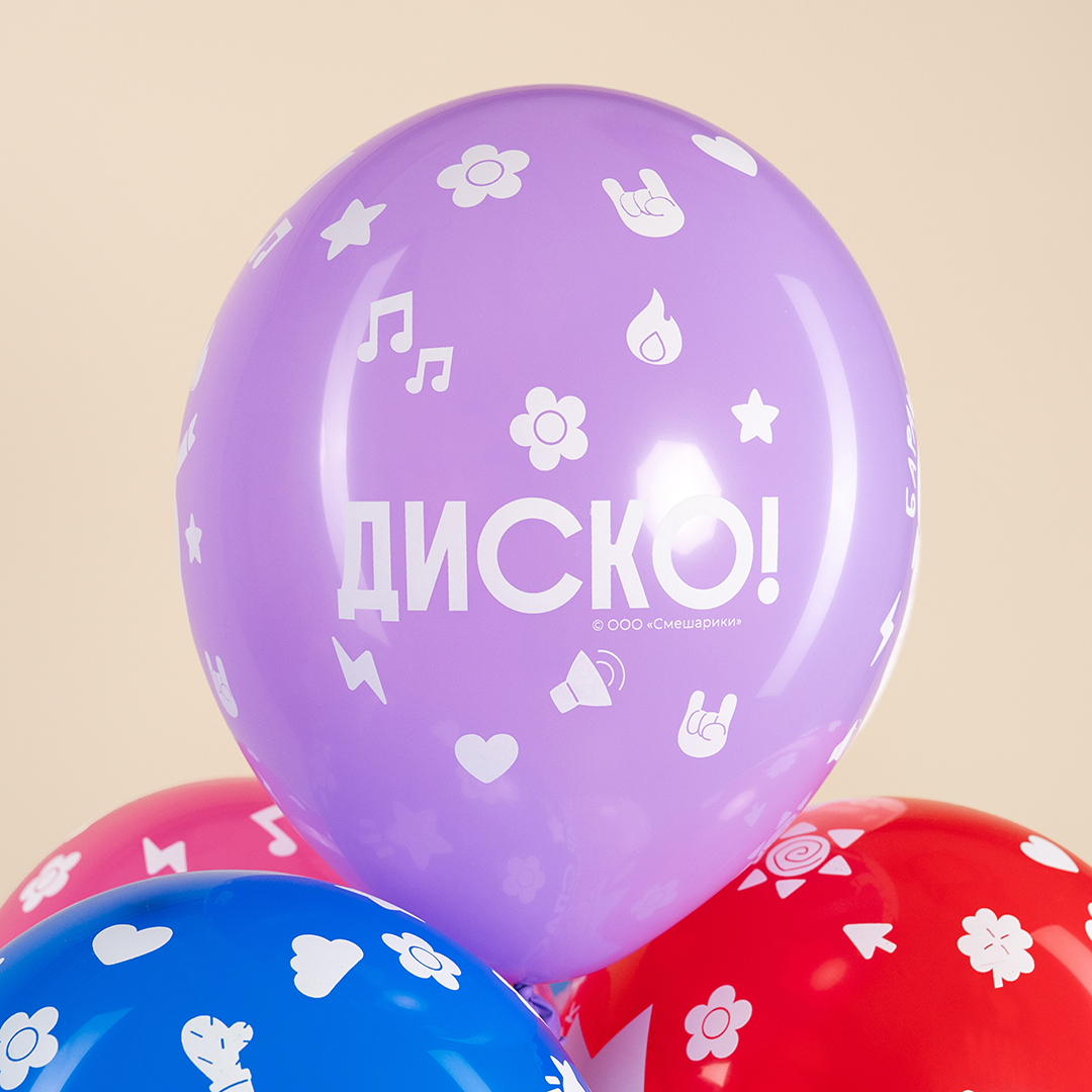 Шар (12''/30 см) Смешарики, Ассорти, пастель, 5 ст, 25 шт.