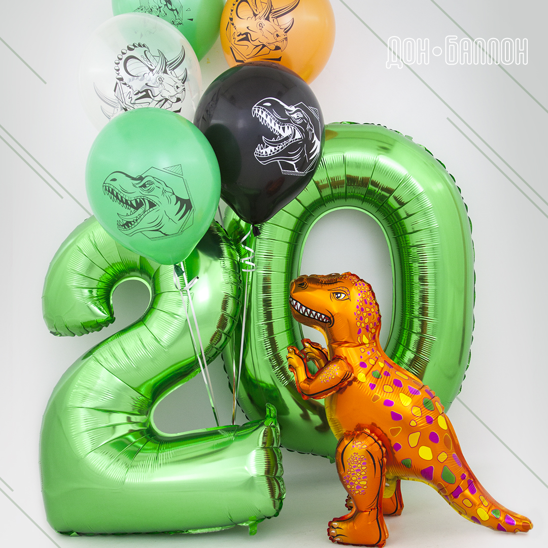 Шар (40''/102 см) Цифра, 2, Зеленый, 1 шт. в уп.