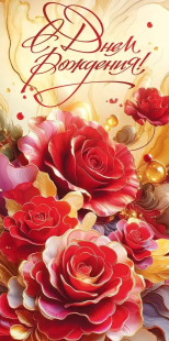 Конверты для денег, С Днем Рождения! (яркие цветы), 10 шт.